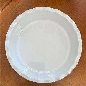 Emile Henry Ruffled Edge Ceramic 30 cm Pie  Quiche Tart Large Dish Royal Blue